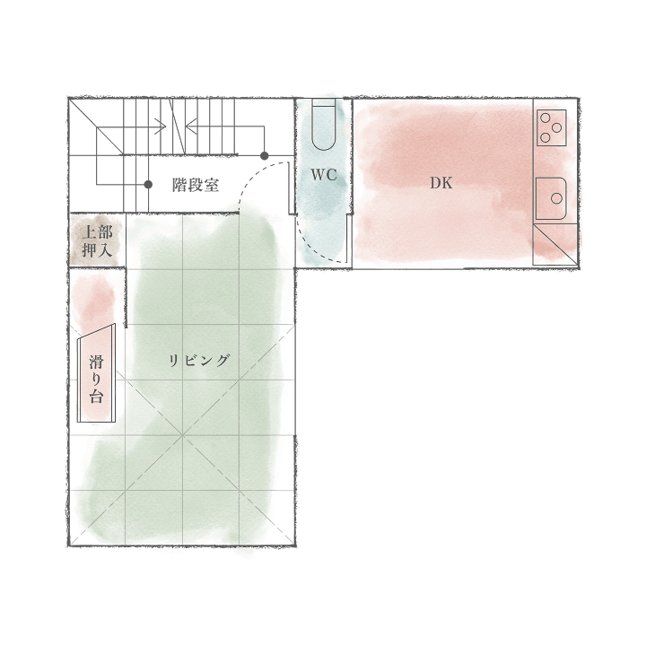 画像:間取り図 Room1-SUKUSUKU- 2階